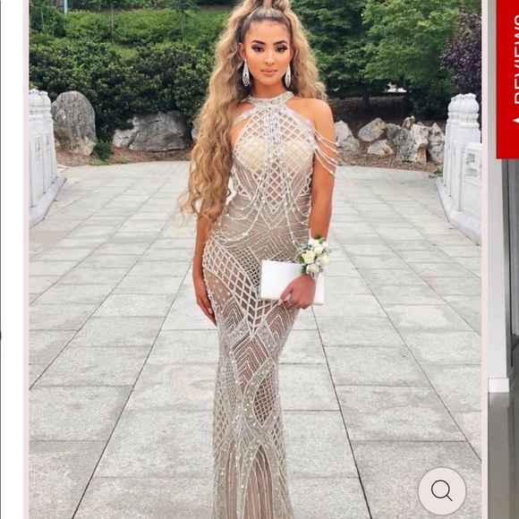 PORTIA & SCARLETT Crystal Nude Gown. Style Number 1962 Size 2 - Picture 2 of 8